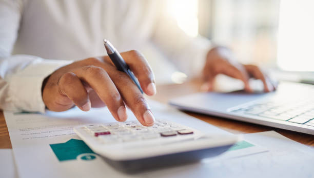 Budgeting at home using a calculator